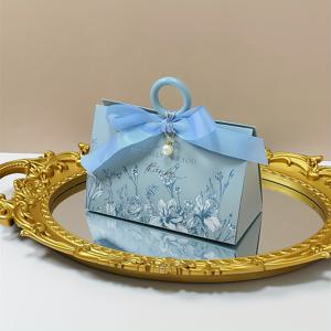 10개 세트 우아한 꽃무늬 캔디 박스 (리본 & 진주 장식) - 결혼식, 기념일, 생일, 발렌타인데이 등에 완벽한 종이 선물 포장용 - 파티 용품 및 할로윈 선물 포장