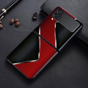 휴대폰 케이스 - COOL 카본 파이버 프린트 갤럭시 Z 플립 7 6 5 4 3 Z 플립7 FE Z 플립5 Z 플립6 Z 플립4 Z 플립3 하드 백 커버에 적합
