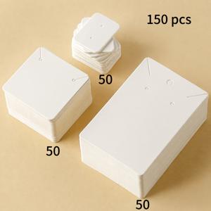 목걸이와 귀걸이 진열용 주얼리 카드 150개(화이트/브라운/블랙), 팔찌 카드 홀더, DIY 귀걸이 및 목걸이용 다양한 사이즈의 빈 종이 태그, DIY 구슬 액세서리, 주얼리 용품/주얼리 제품 진열 및 포장 용품