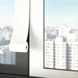 고급스러운 우드 그레인 창문 프레임 엣지 스티커 1롤, 찢어내어 붙이는 방식, 방수 PVC 소재, 창문 프레임 장식, 프레임, 바닥받침, 허리선, 가구 엣지 꾸미기 장식, 홈 데코레이션에 적합