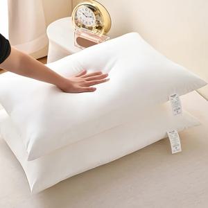 1개/2개 부드럽고 푹신한 베개, 60X40Cm, 가정 및 사무실용, 편안한 수면 베개, 목과 어깨 압력 완화 베개, 침구, 호텔 용품 베개