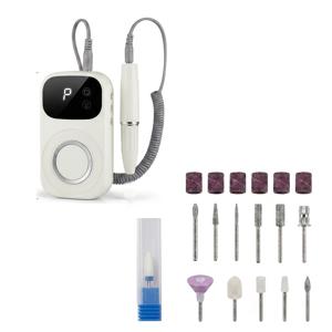 다기능 2-in-1 USB 충전식 전동 네일 파일 및 네일 램프 - 다단계 조절식, 휴대용 네일 폴리셔 및 풋 도구, 네일 파일 포함, 가정용 네일 살롱용, 전문가용 네일 쉐이핑 및 풋 스컬프팅 도구