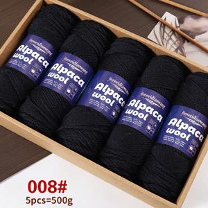 490G 알파카 울 순수 바늘 두꺼운 울 털실 손뜨개 생산 가을 겨울 따뜻한 선물 남성 여성 오버사이즈 코트 스웨터 숄 모자 민소매 스웨터 털실 볼 100G/개 5개/팩
