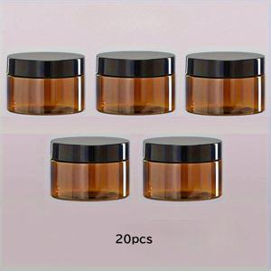 20개입 120ml 여행용 용기 (뚜껑 포함) - 투명 플라스틱 여행용 용기, 로션, 크림, 젤, 파우더, 크림 보관에 적합 - 여행 및 가정용으로 완벽, 화장품 보관 탱크 - 내구성