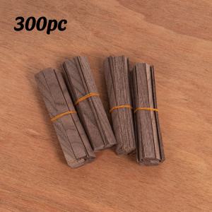 100개/300개 블랙 월넛 나무 스트립, 13 X 1.3Cm, 0.45Mm 두께의 원목 비닐 조각 (레이저 조각, 공예, 인형의 바닥재, 미니어처 모델, 인레이 및 목공용)