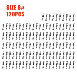 VIPFISH 120pcs Fishing Rolling Swivel Snaps, High Strength Qui Change Connector Clips for Lures, Hooks, Leaders, Freshwater & Saltwater Fishing Acssories