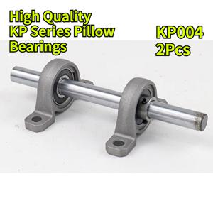2개입 고품질 베개 베어링, KP004 베어링 하우징, 20mm/0.79인치 보어 직경 볼 베어링 하우징, 장착 가능한 베개 베어링, 미니어처 베어링, 하우징 포함 수직 베어링, 저소음, 고속, 과열 방지