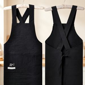 듀얼 포켓이 있는 새로운 크로스백 앞치마, 내구성, 내마모성, 통기성, 간편한 관리. 단색 패션 작업복, 사계절 캐주얼 요리 앞치마, 주방, 레스토랑, 베이킹, 커피숍, 꽃가게, 원예, 바비큐, 네일살롱, 셰프에게 적합. 젊고 스타일리시한 웨이스트 앞치마, 케이터링 작업복, 원예용 작업 앞치마, 다양한 색상 선택 가능