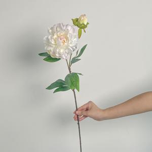 1개, 싱글 스템 싱글 블룸 실크 모란 인공 꽃, 구부릴 수 있고 색이 바래지 않음 - DIY 꽃벽, 장면 레이아웃, 거실 및 침실 꽃병 꽃꽂이, 결혼식, 파티, 홈 데코, 책상 장식, 룸 데코용