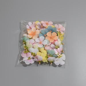 60개입, 혼합 인조 꽃, 신상 봄 모조 꽃, 복숭아꽃, 벚꽃, 스크랩북, 웨딩 선물 상자 플로럴 화환 파티 장식용 모조 꽃