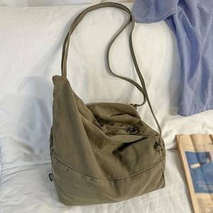 남녀공용 레트로 일본식 크로스백 - 조절식 스트랩이 있는 대용량 다기능 이중 백팩, 출퇴근 및 여행용 - 데일리용 단색 캐주얼 핸드백, 캐리올백