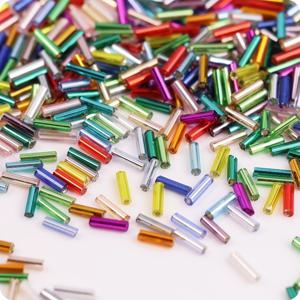 19가지 색상의 605 유리 트럼펫 비즈, 1.8X6.8mm, 투명 튜브형 씨앗 비즈, 트럼펫 모양 스페이서 비즈, 귀걸이, 팔찌, 목걸이 등 주얼리 제작에 적합
