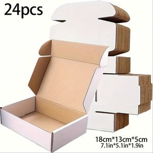 24개 멀티 스타일, 7.1In X 5.1In X 1.9In, 5.9In X 3.9In X 3.1In 인치 흰색, 갈색, 오리지널 컬러 미니 포장 상자, 빈 종이 상자, 배송 상자, 우편용 상자, 골판지 상자, 선물 상자, 선물 보내기용
