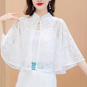 여성용 숄더 망토, 여성용 스몰 숄, 봄/여름 레이스 망토, 빈티지 망토 재킷, 탑 온 탑