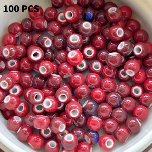 100개 6mm 수제 세라믹 비즈 빈티지 주얼리 제작 키트 (파츠 포함) 이상적인 주얼리 선물 세트
