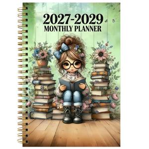 2027-2029 월간 플래너 - 3년, 36개 월간 플래너/캘린더 (2027년 1월 - 2029년 12월), 중요한 휴일 알림 포함, 12구획 소원 벽, 12구획 중요한 날짜 마커, 휴대성 향상, 고품질 하드커버 노트북, 가정 및 사무실용, 이상적인 휴일 선물 선택
