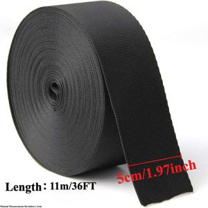 나일론 웨빙, 폭 1인치/1.26인치/2인치, 길이 12야드(약 11미터), 가방, DIY 프로젝트용—수하물 스트랩, 반려동물 목걸이, 백팩 수리용 (블랙)