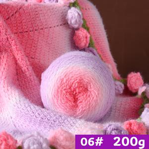 200G 야광 긴 거리 그라데이션 중간 두께 털실 혼합 색상 긴 머리 털실 볼 수제 코바늘 뜨개질 털실 캐주얼 바 직조 재료, 담요, 꽃다발, 숄, 스카프 뜨개질에 적합