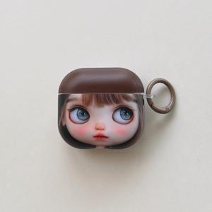 헤드폰 케이스 한국 스타일 만화 무광 삼색 안경 소녀 헤드폰 케이스, Airpods 케이스 2/3/4/5/Pro/Pro2/Pro3 호환, 트렌디한 낙하 방지 헤드폰 케이스, 선물, 패션 액세서리, 미적 감각과 실용성을 결합