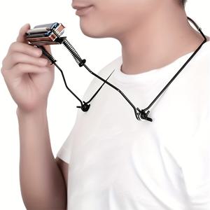 하모니카 홀더, 하모니카 목걸이 홀더, 조절식 금속 10구멍 하모니카 목걸이 홀더 랙 지지대 악기 애호가용 액세서리