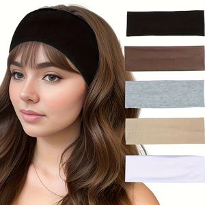Mixia Hair 여성용 여름 스포츠 헤드스카프, 패브릭/부드러운 땀 흡수성 신축성 헤어밴드, 5개 세트/여성, 남성, 스포츠, 요가, 달리기, 운동용 헤드웨어에 이상적
