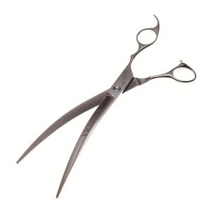 9인치 전문가용 애완동물 미용 가위, 상향곡선 가위 (미용실 미용사용), 강아지 및 기타 동물의 머리 절단에 적합, 오른손잡이용 가위