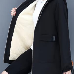 여성용 패딩 및 두꺼운 따뜻한 코트, 여성 가을 겨울 루즈 트렌치 코트, 여성 미디 길이 후드 탑