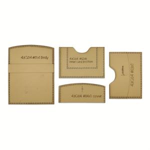 4개 DIY 핸드메이드 가죽 지갑 템플릿 크래프트 종이 카드 홀더 & 카드 만들기 - DIY 지갑 공예용 재봉 패턴, 취미 활동가, 공예가, 가죽공예가, DIY 지갑 제작에 적합