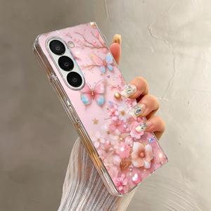 휴대폰 케이스 - 삼성 갤럭시 Z 폴드 7 6 5 4 3 Z 폴드 7 6 5 4 3 Z 폴드5 Z 폴드3 Z 폴드6 Z 폴드4 Z 폴드7 폰 커버에 적합한 핑크 나비 케이스