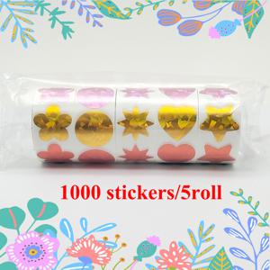 유니버셜 라벨, 사무용품, 1인치 2.5cm, 스티커 1000개, 레이저 기하학 스티커, 5롤, 저널 장식, 선물 상자 밀봉, 봉투 밀봉, 파티 및 휴일 장식용