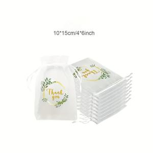 나뭇잎 프린트가 있는 감사 선물봉투 50개 (4 X 6 인치), 결혼식 및 생일 파티 선물용, 팔찌와 목걸이 보석 포장용, 초록색과 흰색 옵션 제공, 크리스마스, 할로윈