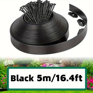 10/5미터 정원 경계 키트 - 30/15개 튼튼한 지지대, 조경 경계 울타리, 잔디밭 모서리, 높이 5cm, 땅 파지 없이 간편 설치, 정원 칸막이, 원예, 화단, 통로 및 잔디밭 분리용으로 적합