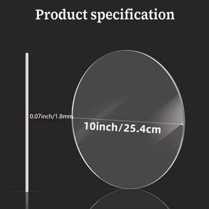 2개 묶음 투명 아크릴 원형 2mm 두께 투명 플라스틱 디스크 시트, 간판, 공예, 페인팅, 프레임 및 장식에 적합