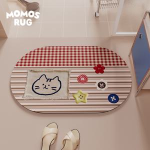 1개 프린트 욕실 미끄럼 방지 매트, 초슬립 고무 소재, 초박형 및 빠른 흡수 물 매트, 간편한 청소, 욕실 및 샤워실 입구 바닥에 적합, 홈 데코 도어 매트, 바닥 매트 29