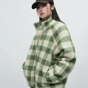 UNISEX 웜 체크 플리스 집업 점퍼 [2COL] / SBE3U07013-WOMAN