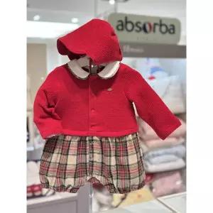 [압소바](본점)(압소바 26년FW 임신출산축하선물)홀리 우주복+보넷세트(AB2672OR17)레드