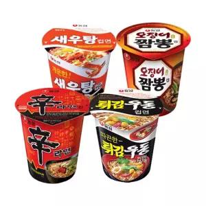 신라면컵 소컵 30개입/새우탕/오징어짬뽕/튀김우동