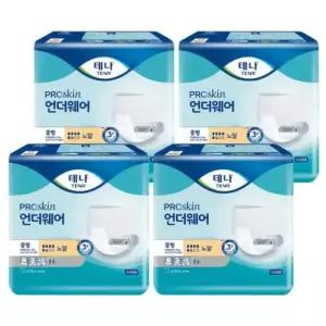 테나 남녀공용 새지않는 역류방지 언더웨어 노말 성인기저귀 중형 10매입 4개