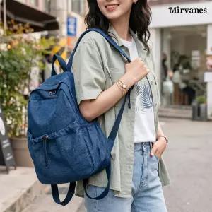 미르바네스 데님 백팩 캐주얼 학생가방 9050