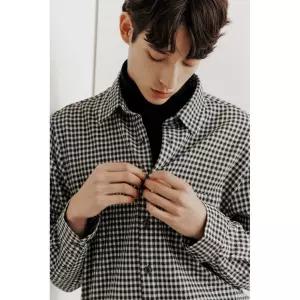 [GLXY (GALAXY LIFESTYLE)]GLXY [25FW] [갤럭시 라이프스타일] [三無衣服] 커뮤터 체크 셔츠  블랙 (GC5864