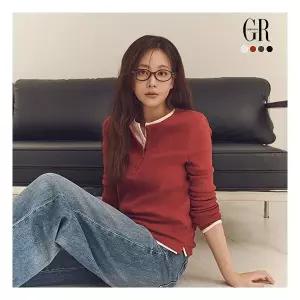 (26FW) 꼼드코튼 블렌딩 헨리넥 티블라우스 4종