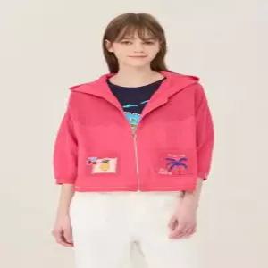 베네통 메쉬 자카드 크롭 니트 가디건