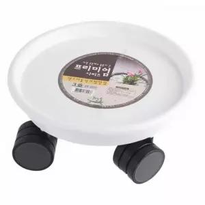 이동식 원형 화분받침 바퀴 물받침 화이트 3호
