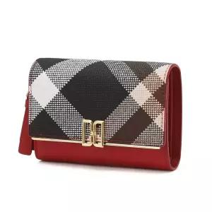 닥스 DCWA6E362R2 TARTAN CHECK 레드 체크 DD로고 가죽 반지갑 1000770984721