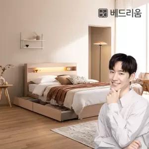 [베드리움] 파인드 LED 서랍형 침대 (Q) + NEW 노블아워 코어 서포트 유로탑