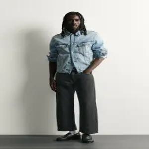 ZARA 루즈 크롭 핏 청바지 - 먹색 5585/470/822