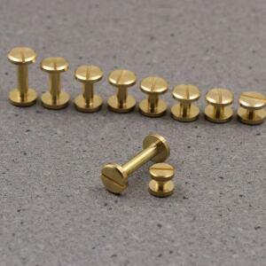 10pcs 솔리드 브래스 바인딩 시카고 나사 네일 스터드 리벳  앨범 가죽 공예 벨트 지갑 패스너 10mm 캡