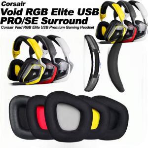 커세어 호환 Void RGB Elite USB PRO/SE 서라운드 헤드밴드 이어 패드 쿠션 헤드폰 단백질 이어머프 교체품