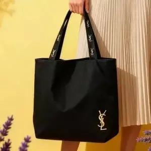 Yves Saint Laurent YSL의 가방 미니멀리스트 럭셔리 블랙 캔버스 숄더백 대용량 다용도 토트백 직장 학교
