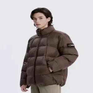 N254UPD903 오록스 스탠드넥 퀼팅 패딩 점퍼 BROWN